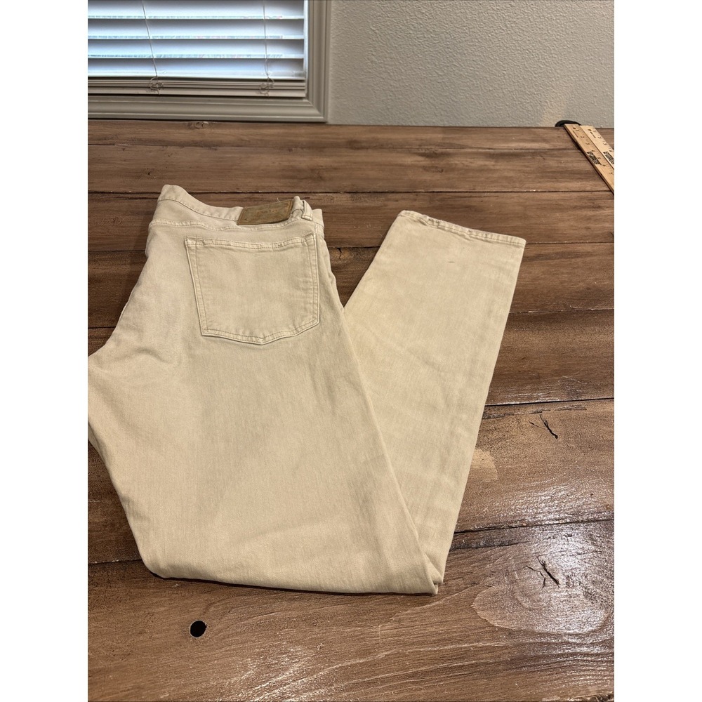 Polo RALPH LAUREN The Varick Slim Straight Stretch 36x32 Stone Color Jeans